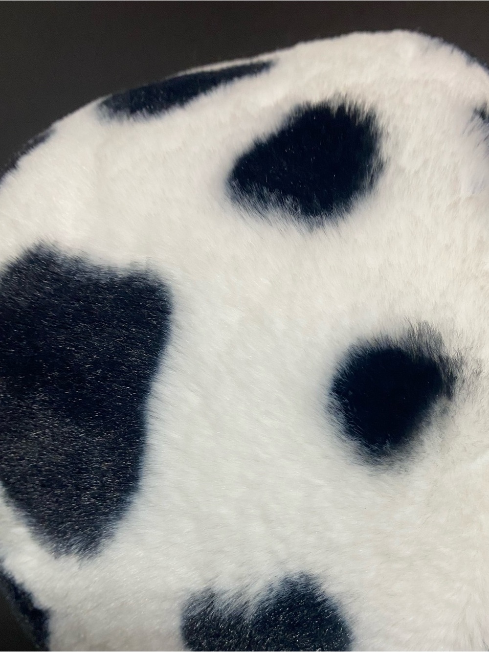 Plush Bunny Ear Handbag in Black‎ & White Cow Spot Peeps - Picture 4 of 5